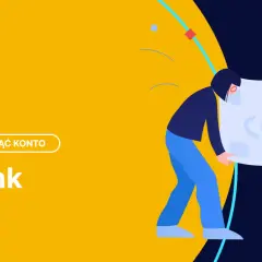 Jak zamknąć konto w mBanku? Ilustracja przedstawia osobę zamykającą konto bankowe.