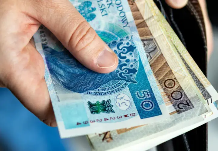 Dłoń trzyma polskie banknoty: 50 zł i 200 zł. Wkrótce trzeba będzie zapłacić czynsz.